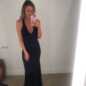 Réformation silk slip dress.